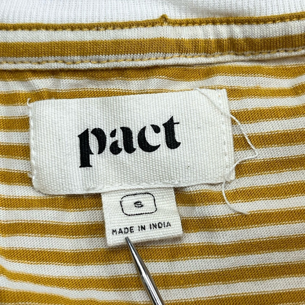 Pact Womens Organic Cotton Tank Top Size S Striped Sustainable Minimalist Muscle - Picture 3 of 6